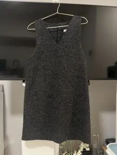 美品PGG PEARLYGATES総柄ノースリーブハイネックワンピース0ネイビー