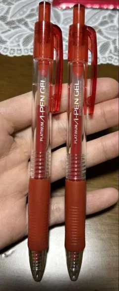 中古の赤ペン 黒赤ボールペン 2本セット 透明ボディ - メルカリ