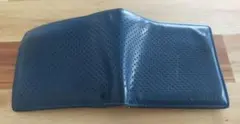 【中古】COACH ネイビー ブルー　二つ折り財布