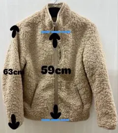 ZARA ベージュ フリースジャケット ジップアップ