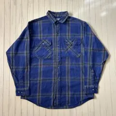 希少 好配色 80s REI ネルシャツ 青×黒 USA製 西海岸 L マチネル