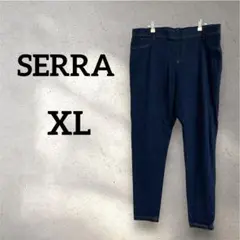 SERRA 【XL】デニム風 ストレッチパンツ ダークブルー