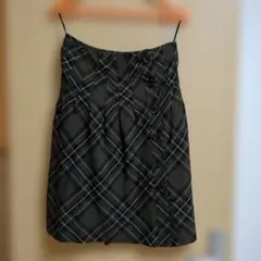 KUMIKYOKU チェック柄 ひざ丈スカート　ウ―ル100%
