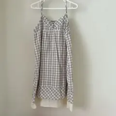 ジャンパースカート　ワンピース　肩紐　チュニック　チェック