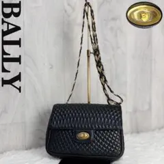 BALLY バリー Bロゴ ターンロック キルティング ショルダーバッグ 本革