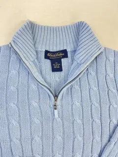 Brooks Brothers ハーフジップ ケーブルニット ライトブルー XSのサムネイル