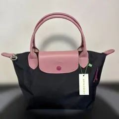 新品未使用 ロンシャン プリアージュ S ブラック ピンク エッフェル塔