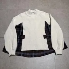 Page boy セーター　ニット　ウール　チェック　フリー