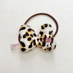ディズニー ミニー ヘアゴム りぼん ヒョウ柄 ブラウン