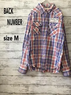 バックナンバー【M】チェック柄長袖シャツ　レッド　ブルー　ホワイトのサムネイル