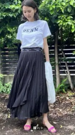 AMERI PASS CODE PLEATS SKIRT プリーツロングスカート