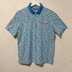 BEAMS GOLF パープルレーベル メンズ ポロシャツ ブルー花柄 Lのサムネイル