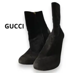 ✨人気✨　グッチ　GUCCI スエード ジッパーブーツ ブラック　23.5cm