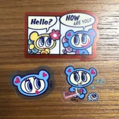 エンジェルブルー ナカムラくん ハナちゃん フレークステッカー3枚