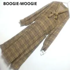 【美品】フマギウギ ワンピース ホース馬総柄チェック ベージュMサイズ