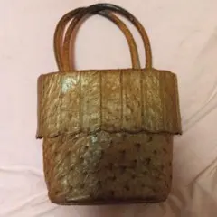 オーストリッチレザー ハンドバッグ MADE IN ITARY