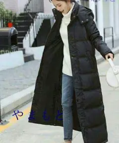 超ロングダウンコート ダウン90% ロングコート フード付き ダウンジャケッ7