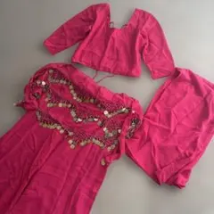 ピンク ベリーダンス セットアップ　4点セット