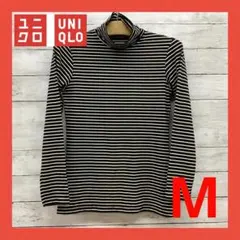 美品 ユニクロ ヒートテック エクストラウォーム ボーダー レディース M