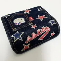 ハローキティ デニム財布 星柄 レトロ 平成