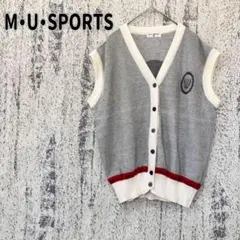 M.U.SPORTS グレー系 ノースリーブ Vネックニットベスト n4502