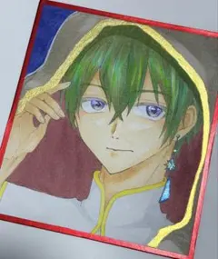 創作 オリジナル 手描き イラスト 色紙 原画 男の子