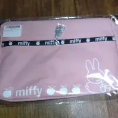 ミッフィー　外ポケット付きショルダーバッグ　ピンク