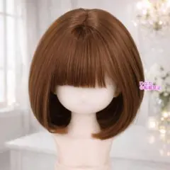 ドールウィッグ 7～8インチ 1/4♡ショートボブ♡ブラウン茶 SD