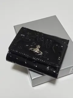 新品未使用 Vivienne Westwood 三つ折り財布 ブラック 銀マークのサムネイル