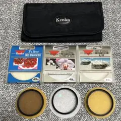 【中古】Kenko 49mm フィルター3枚セット（ケース付）