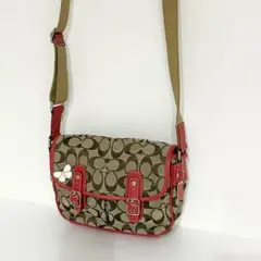極美品 COACH コーチ ショルダーバッグ シグネチャー レザー 6849