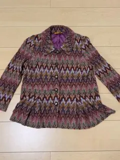 ジグザグ柄 ニット テーラードジャケット 斎藤豊子 夏 サラッとニット 