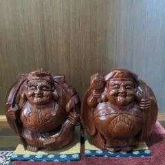 【縁起物】大黒天＆恵比寿　置物　約20cm×13cm×13cm 陶器製 開運 縁起物】大黒天＆恵比寿 置物 約20cm×13cm×13cm 陶器製 開運 - メルカリ