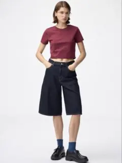 GU ハーフデニムパンツ M