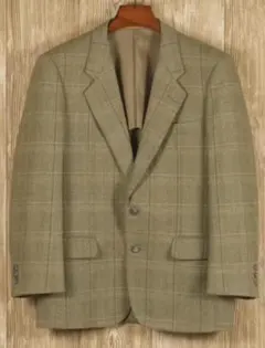 オリーブグリーン チェック柄 テーラードジャケット