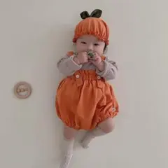 かぼちゃ ハロウィン 90 女の子 男の子 子供 ロンパース コスプレ ベビー