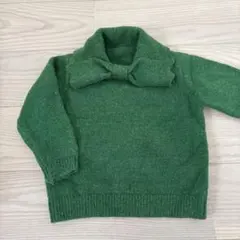 海外子供服　モヘアニット　グリーンニット　セーター　厚め