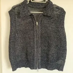 Beams heart ラメニット ポロベスト ブラックのサムネイル