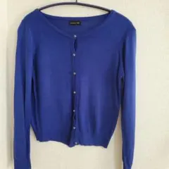 ☆値下げ☆青い長袖カーディガン パール調ボタン付き