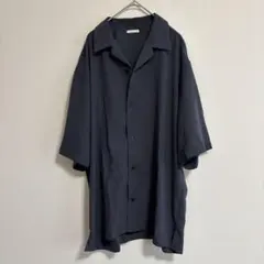 GU オープンカラー シャツ 半袖シャツ　L ネイビー