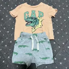 GAP 恐竜プリント Tシャツとワニ柄ショートパンツセット 12-18ヶ月