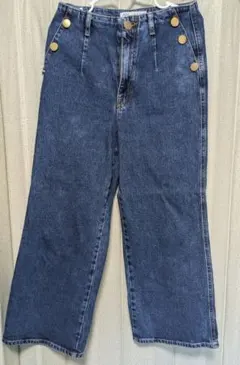 ZARAダークブルーブーツカットデニム美品