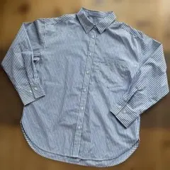 GU ジーユー ストライプオーバーサイズシャツ 長袖 ☆ サイズL ♪