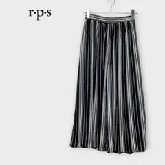 アールピーエス rps ワイドパンツ ガウチョ ストライプ ブラック M