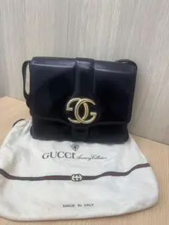 GUCCI オールドグッチ GG金具 ショルダーバッグ ブラック レザーのサムネイル