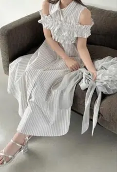 裕*様 ギャザービスチェSETシャツワンピース