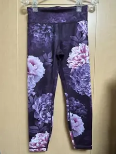 ☆ダーマバムズ　DHARMABUMS 花柄パープル系レギンス ヨガピラティス☆