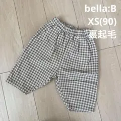 【bella:B】チェック柄 裏起毛 フィンガーパンツ XS 90
