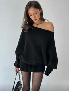 レディース ニットワンピース　ミニ丈