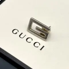 GUCCI グッチ シルバー ピアス スクエア プレート ロゴ刻印 SV925 